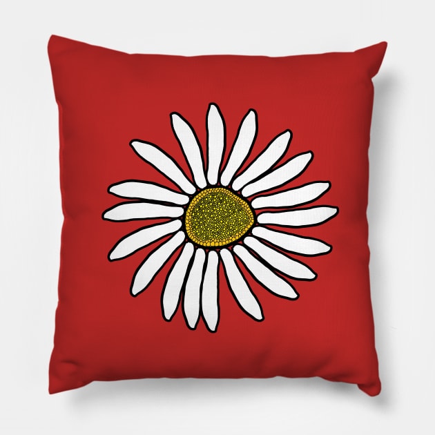 Beautiful, Cute, Pretty, White flower design. Pillow by Blue Heart Design