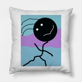 Dancing Kid Stick Figure Pillow