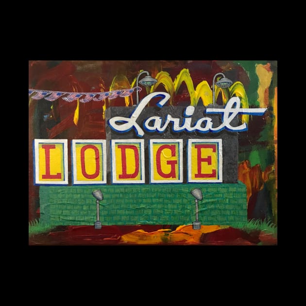 Abstract Neon Landmark Series: Lariat Lodge by Broken Stick Arts & Crafts