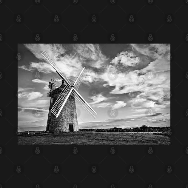 Great Haseley Windmill Monochrome by IanWL