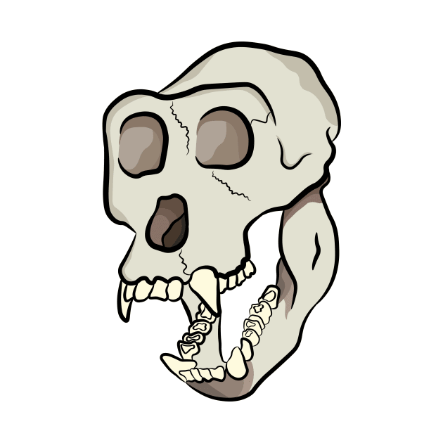Monkey skull with big fang teeth by Captain-Jackson