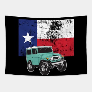 FJ40 with Texas Flag Tapestry