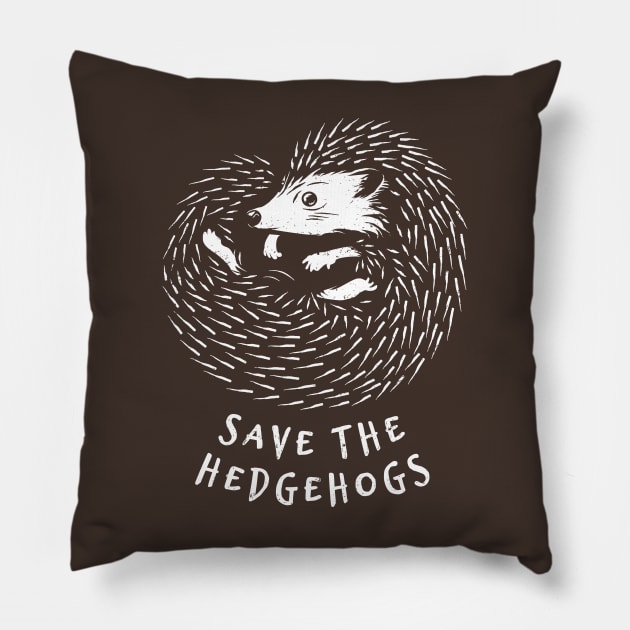 Save The Hedgehogs - Hedgehog Conservation Pillow by bangtees