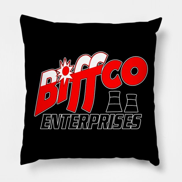 BiffCo Enterprises Pillow by AngryMongoAff