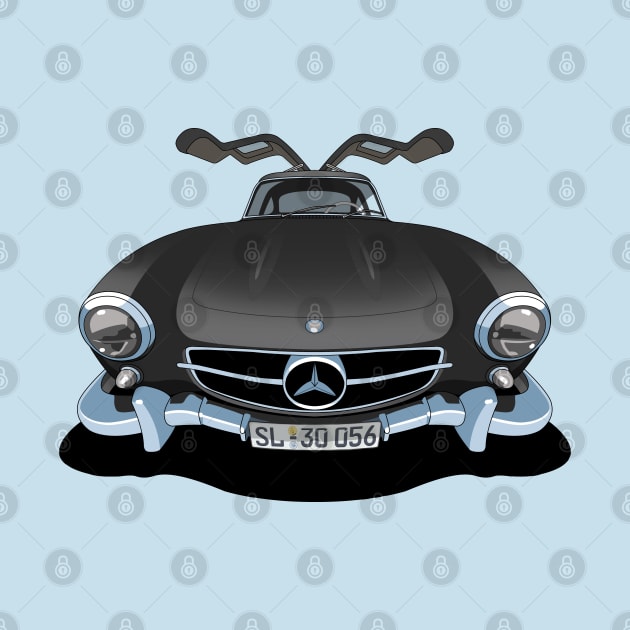 Mercedes Benz 300SL Gullwing in black by candcretro