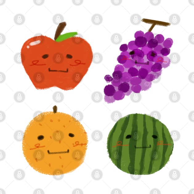 Set of Fruits Doodle by sticksnshiz