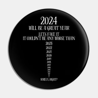 New Beginnings for 2024 New Year Tee Pin