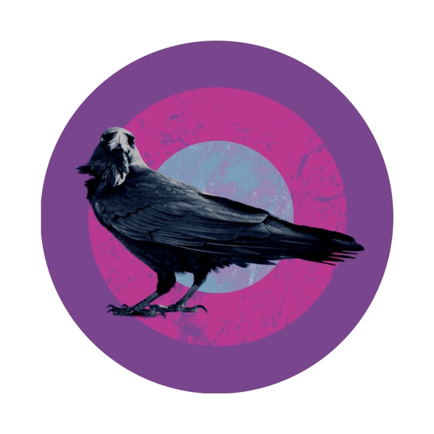 Halftone retro design Raven by DyrkWyst