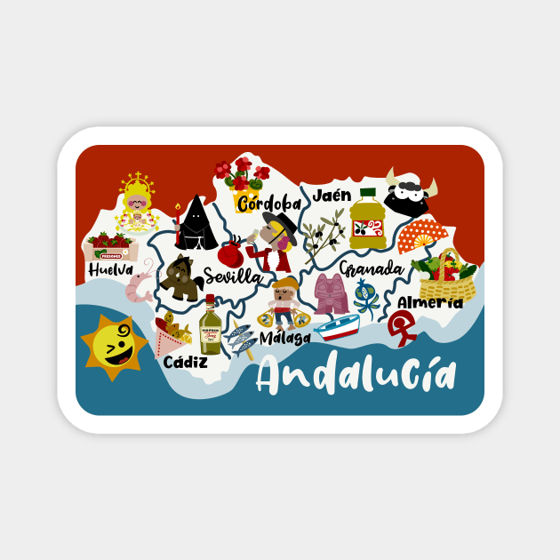 Andalusia Map Magnet by soniapascual