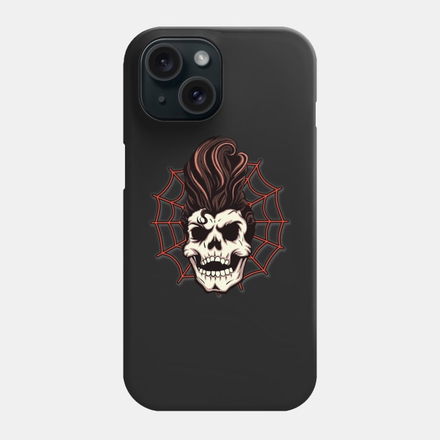 PsychoBilly Skull Phone Case by RowdyPop