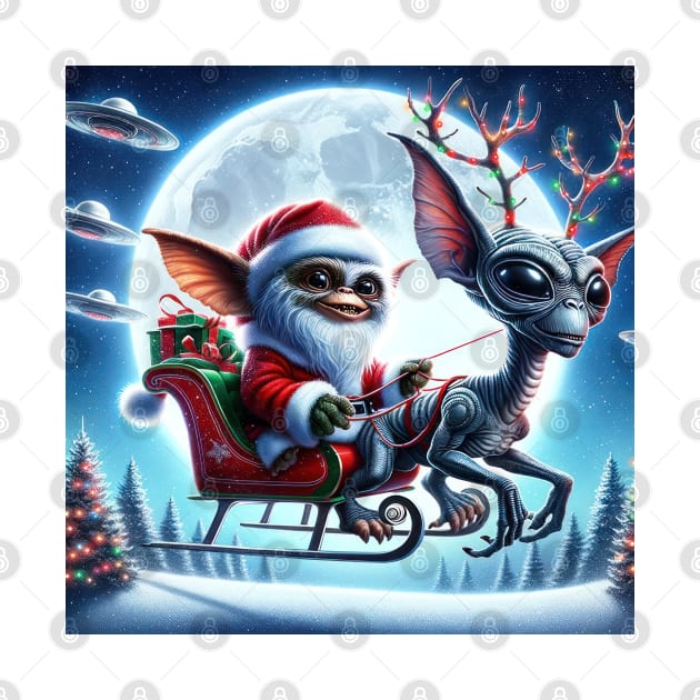 Christmas Gremlin and Alien by TooplesArt