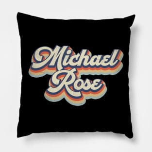 Retro Michael Pattern 70s 80s 90s Birthday Classic Style Pillow