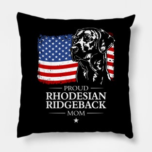 Proud Rhodesian Ridgeback Mom American Flag patriotic dog Pillow