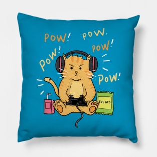 Gaming Cat Shirt for Gamers Pillow