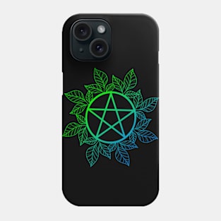 Blue And Green Leafy Pentagram Phone Case