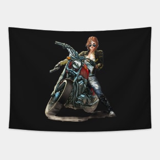 Biker Girl Tapestry