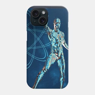 Cyborg and atom model Phone Case