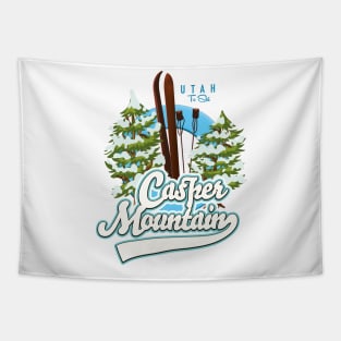 Casper Mountain Utah Ski logo Tapestry