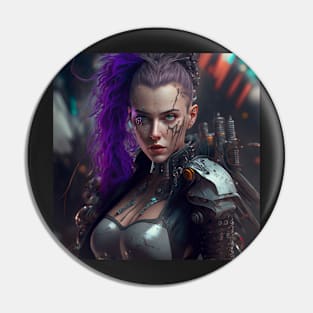 Cyberpunk Female Gunslinger Pin