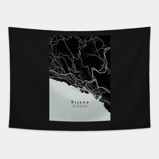 Rijeka Croatia City Map dark Tapestry