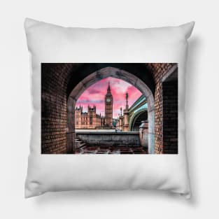 London Photography Big Ben Pink Pillow