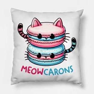 CAT MACARONS Funny Quote Hilarious Animal Food Pun Sayings Humor Gift Pillow