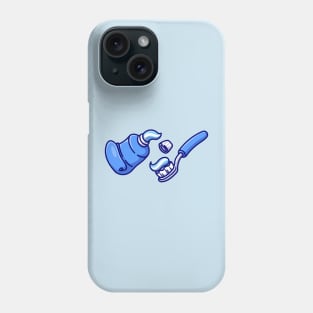 Floating Toothpaste And Toothbrush Cartoon Phone Case