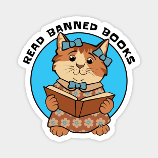 Read Banned Books Cute Kitten Magnet