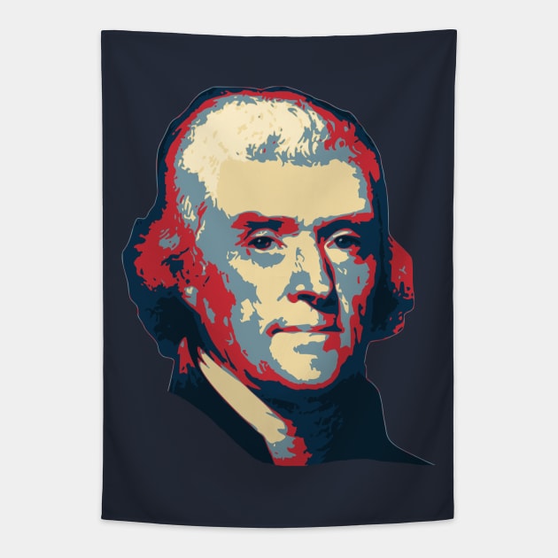 Thomas Jefferson Pop Art Tapestry by Nerd_art