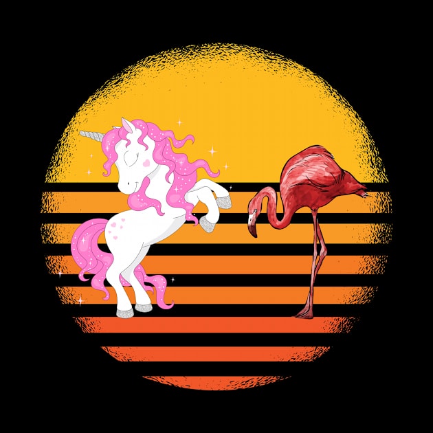 Pink Flamingo and pink Unicorn by Imutobi