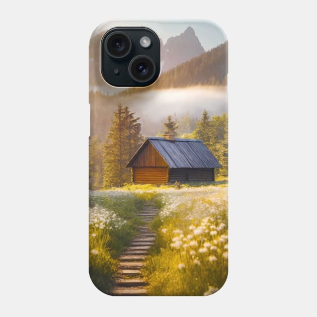 cottage in the fir forest Phone Case by psychoshadow