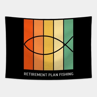 Retirement Plan Fishing Funny Fishing Tapestry