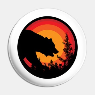 Grizzly in the moonlight Pin