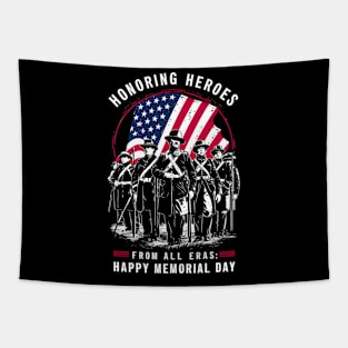 Honoring Heroes From All Eras Happy Memorial day | Veteran lover gifts Tapestry