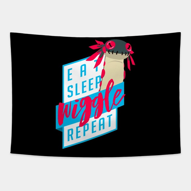 Eat. Sleep. WIGGLE. Repeat. - Monster Hunter Tapestry by alinerocha