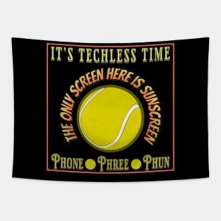 Tennis Player Fan Racquet Court Techless Time Tee Tapestry
