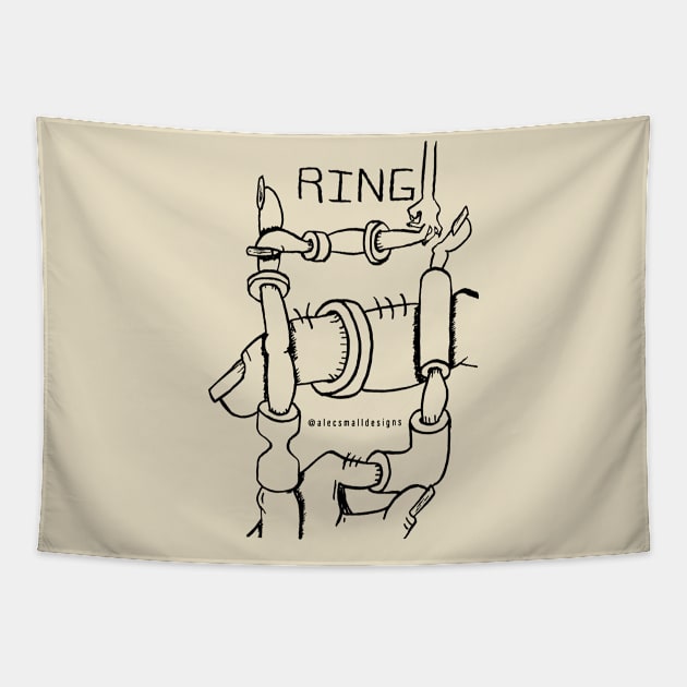 RING B&W Tapestry by AlecSmallDesigns