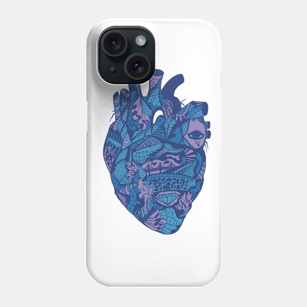 Mountain Blue Transparent Heart Phone Case by kenallouis