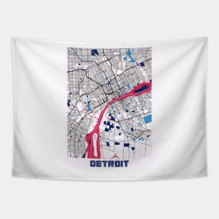 Detroit - Michigan MilkTea City Map Tapestry