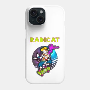 Radicat: cool cat skating Phone Case