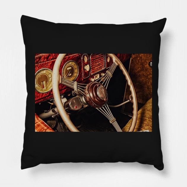 1938 Ford V8 Art Deco Wheel 2 Pillow by Robert Alsop