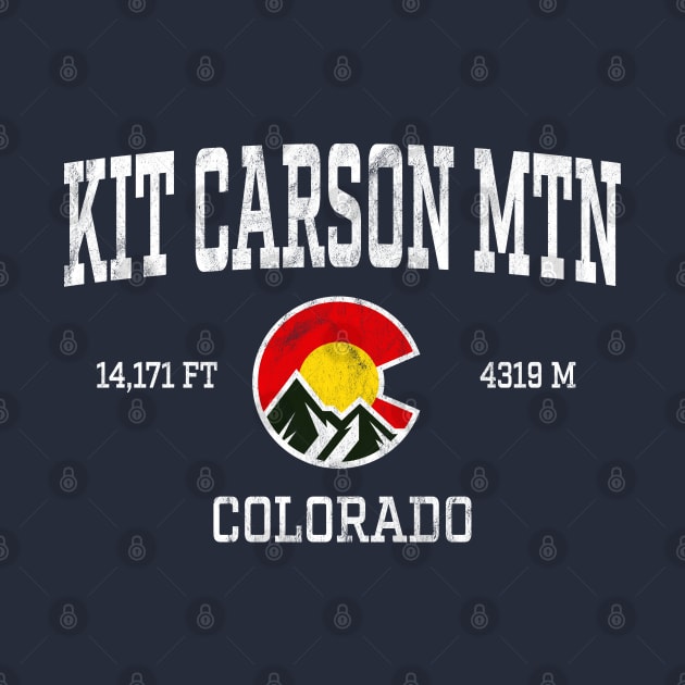 Kit Carson Mountain Colorado 14ers Vintage Athletic Mountains by TGKelly