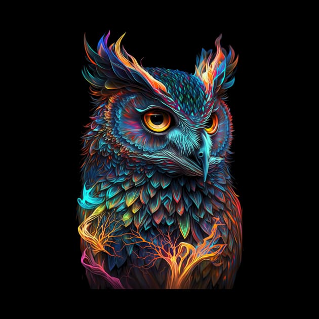 Psychedelic Owl 2 by Bear Face Studios