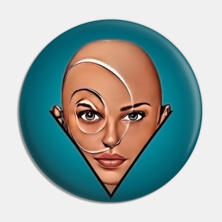 Bald woman. Modern art Pin