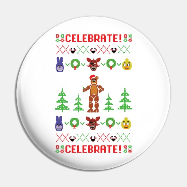 Five Nights At Freddy's Ugly Sweater Pin by chrisraimoart