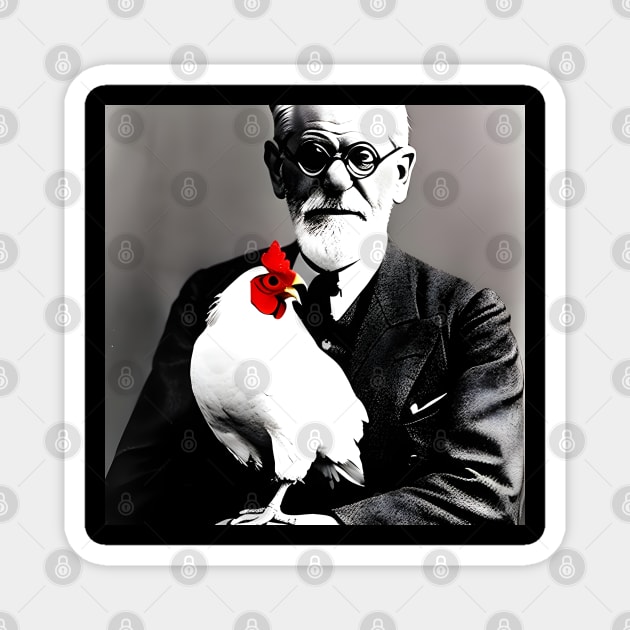 Freud Chicken Magnet by Sommo_happiens