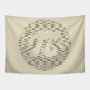 Pi Day cool circle pattern with pi digits and symbol Tapestry