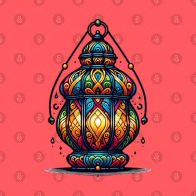 Moorish Charm: Colorful Lantern Artwork by AmelieDior