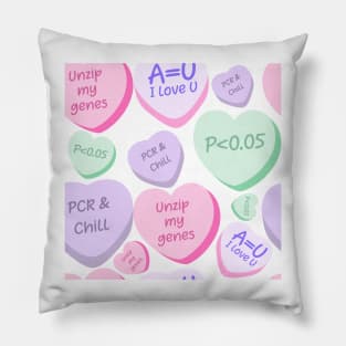 Cute Lovely Laboratory Hearts PCR and Chill Unzip my genes Sticker pack Pillow