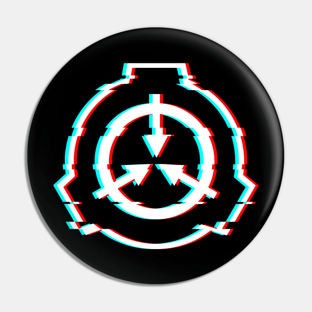 SCP Foundation Logo Emblem Glitch Effect Pin by Opal Sky Studio